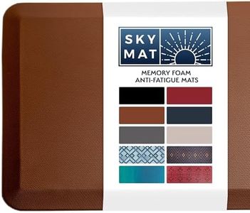 Sky Solutions Anti Fatigue Mat - 3/4" Cushioned Kitchen Rug and Standing Desk Mat & Garage - Non Slip, Waterproof and Stain Resistant (20" x 39", Brown)