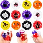 12 Pack Halloween Stress Balls Squeeze Toys, Mochi Fidget Toys for Kids and Adults,Halloween Party Favors Stress Relief Toys