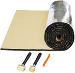 uxcell 1 Set Car Sound Insulation Mat 10mm Door Hood Engine Heat Insulation W/ Installer Tool 100x100cm 40"x40"