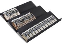Khordin Spice Drawer Organizer - An Adjustable Expandable Spice Rack Tray For Kitchen Cabinet, ABS 6Pcs