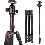 POLAM-FOTO Compact Tripod 66.22”/168.2cm Aluminum Alloy Travel Tripod with Ball Head Monopod 68.89”/175cm with Carry Bag for Canon/Nikon/DSLR/SLR Camera …