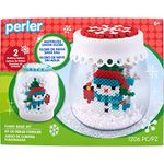 Perler Waterless Snow Globe Christmas Fused Bead Kit for Kids and Adults, Pattern Sizes Vary, 1206 Piece