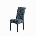 House of Quirk Polyester Elastic Stretch Removable Washable Short Dining Chair Cover Protector Seat Slipcover (Blue Ash)