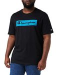 Champion Men's Flock Box S/S Short Sleeve T-Shirt, Black, S