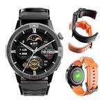 AGM Legion Pro Smart Watch with Offline Maps, AMOLED Gorilla Glass Dsiplay, Bluetooth Calling, Advanced Health Tracking, Gyroscope, DIY Dial, IP68 Multisport GPS Fitness Watch w/Orange & Black Bands