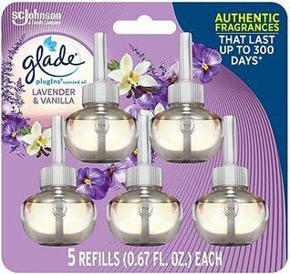 Glade Plugins scented oil refill lavender & vanilla, essential oil infused wall plug in, 5 refills, 3.35 Fl Ounce