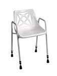 Days Stationary Shower Chair , Fixed Height (Eligible for VAT relief in the UK) Stool With Back & Armrests , Bathroom Safety Aid , Elderly , Disabled , Handicapped , Slip Resistant Feet , Steel Frame