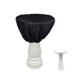 J&C Patio Bird Bath Cover Waterproof Bird Bath Fountain Covers for Outdoors Fountains Birdbaths for Garden Cover Round Black Birdbath Fountain Protector with Drawstring (M: 35 x 24” /89 x 61 cm)