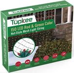 Tupkee Christmas Light Net – 150 LED Red & Green Mesh Lights - 4 ft x 6 ft – Outdoor/Indoor – Net Lights for Bushes, Hedges or Trees