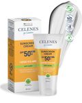 Celenes by Sweden Vegan SPF50+ Sun Cream for Face, Anti-Aging 50mL, Organic & Mineral Sunscreen Filters - Avocado Oil/Vitamin E Sunscreen SPF 50 - Water-Resistant, No Residue, Parabens/Perfume Free