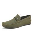 SIR CORBETT Olive Synthetic Leather Loafers for Men Stylish - 06 UK