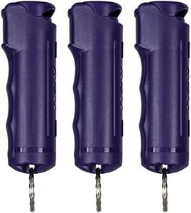 Police Magnum Keychain Pepper Spray Flip Top Safety- Maximum Heat Strength OC with Dye- Tactical Women & Men's Self Defense- Made in The USA- 3 Pack Purple FT