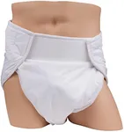 LeakMaster Adult Sized Contoured All in One Cloth Diapers - Hourglass Shaped Multi-Layered Cotton Gauze Interior with PUL Waterproof Outer Moisture Barrier - Small (Fits 28-32 Inch Waists)