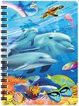 3D LiveLife Jotter - Dolphin Family from Deluxebase. Lenticular 3D Ocean A6 Spiral Notebook with Plain Recycled Paper Pages. Artwork Licensed from Renowned Artist Michael Searle