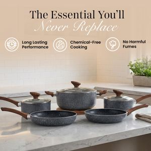 Nuovva 8-Piece Nonstick Cookware Set – Pots and Pans Collection