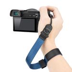 Camera Wrist Strap with Quick Release, Camera Hand Strap for Sony ZV-E10 A6700 A6600 A6500 A6400 A6300 A6100 A6000 A7C Canon EOS R6 Mark II M50 M6 Mark II M200 Nikon Z f Zfc Fuji X-S20 XT5 XS10 - BLUE