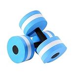 High-Density EVA-Foam Dumbbell,Aquatic Exercise Dumbells - Set of 2 - for Water Aerobics,Aqua Therapy, Pool Fitness, Water Exercise (Blue)