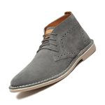 LOUIS STITCH Chukka Boots Men| Suede Leather Boots for Men| High Ankle Boot| Formal Office & Business Wear Shoes | Hiking Boots for Men | Stitch Down Desert Boots | Size-UK09 Grey [LSSDSUCKBGGY]