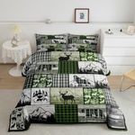 Deer Elk Bear Wolf Comforter Plaid 