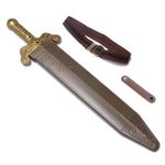 DAYSTART 19" Plastic Pretend Sword and Sheath for Outdoor Play, Roman Warrior Sword Set with 22'' Elastic Strap Belt for Halloween Costume Accessory, 1 Pack