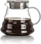 Vdomus Pour Over Coffee Maker - 500ml Glass Coffee Pot - Portable Dripper - 5''H French Style Manual Coffee Brewer with Strainer (Without Stainless Steel Filter) - Borosilicate Glass Carafe