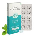 VELBIOM Happy Cultures Sleep Tight Melatonin 5Mg With Probiotic Sleep Deeper&Wake Up Refreshed Non Addictive,Natural,Clinically Tested,Natural Sleep Improves Digestion While Sleeping,30 Chewmints