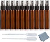 Elfenstall- 20PCS Fine Mist 10ML 1/3oz Protable Refill Amber Brown Glass Atomizer Spray Perfume Bottle Hydrating Empty Bottle For Travel Makeup Party