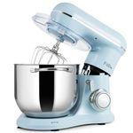 Kitchen in the box Fab Series Stand Mixer, 8.4QT Large Capacity Mixer, 10-Speed Dough Mixer with Egg Whisk,Dough Hook,Beater for Home Baking (BLUE, 8.4 QT)