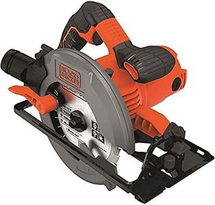 Black+Decker CS1550 Hand-Held Circular Saw (1500 W, Cutting Depth 66 mm/50 mm (90°/45°) Saw Blade with Parallel Stop, Diameter 190 mm, Quick Release Lever, Connection for Dust Extraction