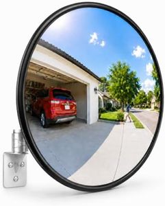 Chasesun 32" Convex Traffic Mirror for Driveway Blind Spot Safety - Unbreakable Polycarbonate Security Mirror, 160° Wide Angle Outdoor Garage Mirror for Blindspots, Warehouse, Parking & Office