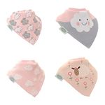 Ziggle - Bandana Dribble Bibs - Cotton Front Baby Bibs Newborn to 24 Months - Newborn Baby Gifts - Baby Bibs For Comfortable Kids - Cuddly Pinks