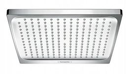 hansgrohe Crometta E - head shower, shower head square (240 x 240 mm), rainfall shower head 1 spray for wall or ceiling mounting, anti-limescale, chrome