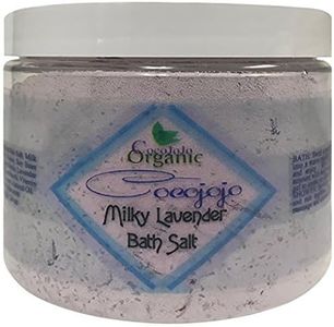 Cocojojo's 16 oz Milky Lavender Bath Salt with Lavender Petals Natural for Relaxing Bath EXFOLIATE Bath Salt Aromatherapy