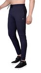 Big Button Men's Slim Fit Polyester Blend Track Pants (1299_Navy_L)