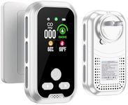 HAKINAKU 4IN1 Plug in Smoke & Carbon Monoxide Detector Combination Builti-in 2000 mAh Backup Battery HD Screen [Smoke CO Temp Humidity Sensor] Alarm for Home Travel Hotel Indoor (White)