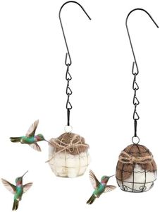 Bird Nesting Material, Hummingbird Nesters, Natural Alpaca Wool Material ​for Wild Birds, Design for Bird Lover Gifts, Nesting Balls for Wild Birds, Refillable Outdoor Birds Nesting Station