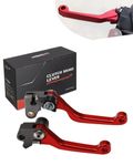 JFG RACING Dirt Bike Foldable Clutch Brake Levers,Clutch Lever Breakaway Levers for CRF150R 07-22/CRF450R 02-03/CR250R CR125R 92-03/XR650R 00-06/CR80R CR85R 98-07 Red