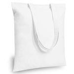 TOPDesign 12-Pack Economical 16"x15" White Cotton Tote Bag, Lightweight Medium Reusable Grocery Shopping Cloth Bags, Suitable for DIY, Advertising, Promotion, Giveaway, Activity