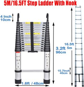 5M Telescopic Aluminium Ladder – Lightweight Extendable
