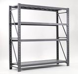 1.5M x 2M Heavy Duty Metal Warehouse Garage Shelving System 800KG Storage Racking (Charcoal)