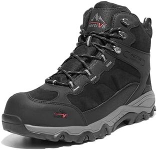 NORTIV 8 Waterproof Steel Toe Boots for Men Slip Resistant Safety Industrial Boots BLACK Size 13 JS19004M-STEEL-W