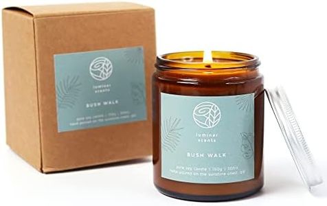 Natural Soy Candle Made in Australia in Amber Jar 150g - 30 Hours Burn Scented Aromatherapy Candle with Gift Box (Bush Walk)