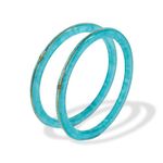 Hem Jewels by Ashok Jewellers 22kt (916) Yellow Gold Handmade Pola Bangles/Wedding Chooda/Churas for Women with Purity Certificate (Set of 2pcs) - Turquoise (2.4 Aani)