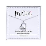 AmpleLove Pregnancy Gifts for Her Sterling Silver Sloth Necklace for Women, New Mom Gifts First Time Mom Pregnant Jewelry Idea Gifts