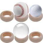 6 pcs Wooden Baseball Stand, Crystal Ball Display Holder, Softball Displays, Baseballs Ring, Stone Egg Stands, Sphere Display Stands for Golf Ball,Tennis Ball, Marbles, Spheres, Collections 40-100 mm