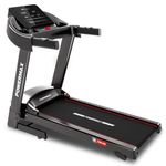 PowerMax Fitness TDM-96B 4HP DC Treadmill for Home | 110KG Max User Running Machine | 14km/hr Top Speed, 4-Level Manual Incline | Bluetooth for app, Speaker, Mp3 | Foldable Cardio Machine, LED Display