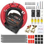5M 12V 140 Amp Split Charge Relay Kit, VSR Smart Dual Battery Isolator Battery Automatic Disconnect Switch, Voltage Sensitive Relay Kit with LED Screen Display for Campervan SUV ATV RV Boat Vehicles
