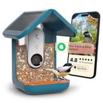 Bird Buddy Solar Smart Bird Feeder with Camera - AI Bird Species Identification, 5MP Photos, 2K HD Video Live Stream Camera, Solar-Powered Charging, 2.8in Focus - Blue