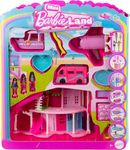 Barbie Mini BarbieLand DreamHouse & 3-Vehicle Playset with 4 1.5-Inch Dolls, Doll House Furniture & Accessories, Includes DreamCamper, Toy Boat & Plane