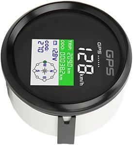 Gps Speedometer, Boat Odometer Universal Motorcycle Speedometer Digital Speedometer 85mm Multifunction Km/h Knot MPH TFT Screen for Motorcycle Marine(Black Frame on Black)